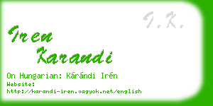 iren karandi business card